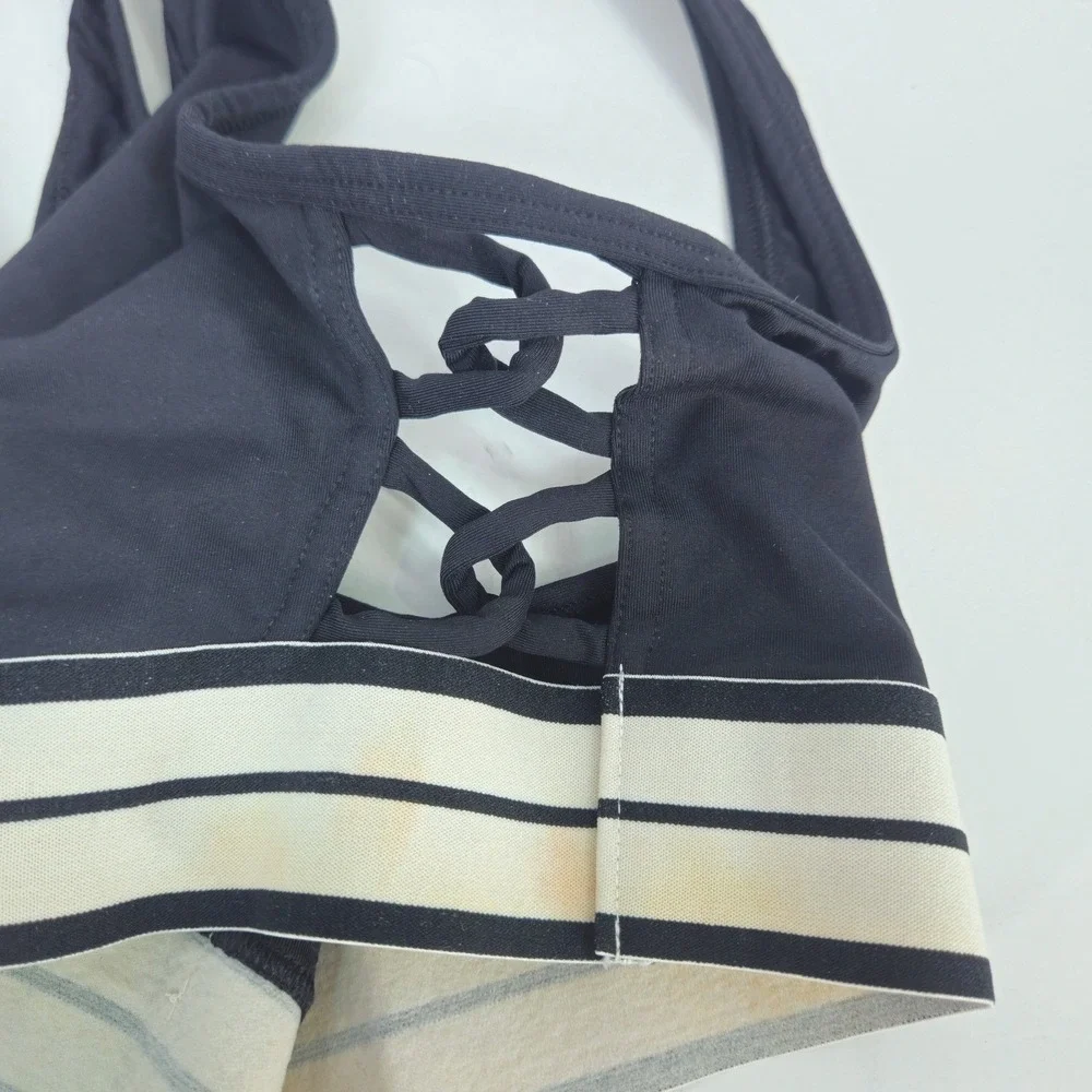 PINK Victoria's Secret‎ Ultimate Unlined Sports Bra Black Lattice Strappy Medium
